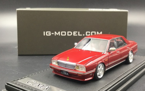 1/43 IG Ignition Model Nissan Gloria Cima (Y31) (Red) Car