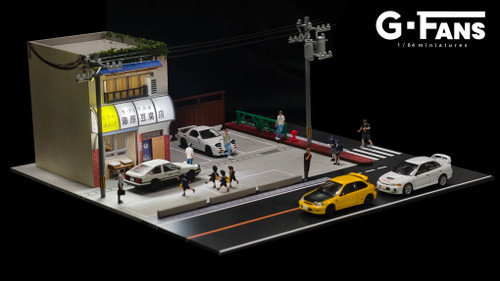 1/64 G-Fans Initial D Tofu Shop Diorama with LED Lights (cars