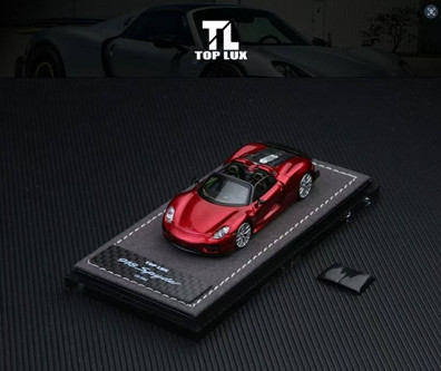 1/64 Top Lux Porsche 918 Spyder (Metallic Red) Diecast Car Model