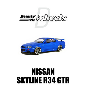 1/64 D Model Nissan Skyline GT-R GTR R34 (Blue) Diecast Car Model