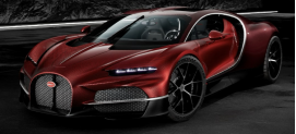 1/64 HH Model Bugatti Tourbillon (Metallic Red & Red Carbon) Car