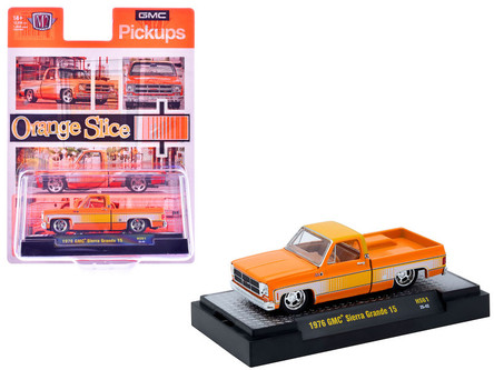 1/64 M2 Machines 1976 GMC Sierra Grande (Orange Slice) Diecast Car