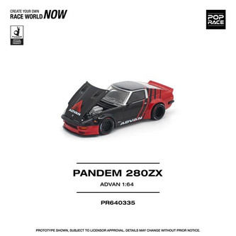 ℳ. 1/64 Poprace Nissan Pandem 280ZX Advan Diecast Car Model