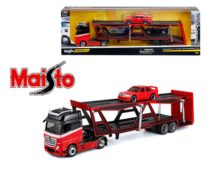 1/64 Maisto Mercedes-Benz Actros Trailer & 1990 Mercedes-Benz 190E