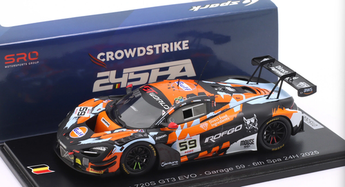 1/43 Spark McLaren 720S GT3 EVO No.59 Garage 59 6th 24H Spa 2025 J