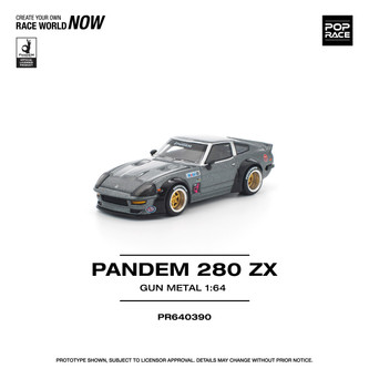 フィギュア1／64 1/64 Poprace Nissan Pandem 280ZX (Gun Metal Grey) Diecast Car