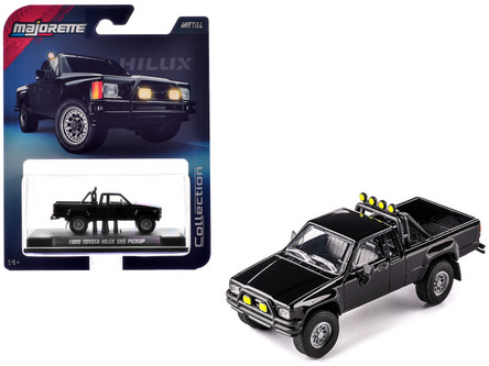 1/64 Majorette 1985 Toyota Hilux Pick Up Truck (Black) Diecast Car