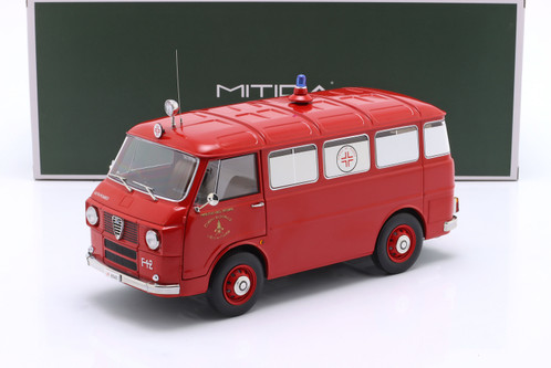 1/18 Mitica 1968 Alfa Romeo F-12 Minibus Fire Department Ambulance (Red ...