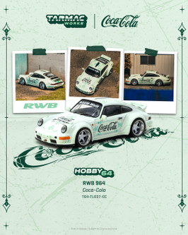 1/64 Tarmac Works Porsche 911 RWB 964 Coca-Cola Diecast Car Model