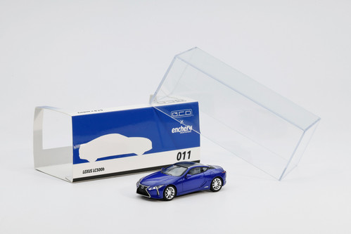 Lexus LC500h ミニカー Structural Blue 1/64 GCD X Enchery Lexus LC500 (Blue) Diecast Car Model