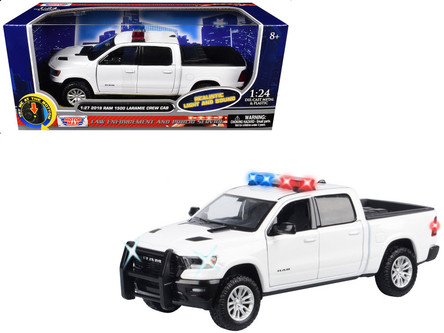 2019 RAM 1500 Laramie Crew Cab Pickup Truck White with Flashing