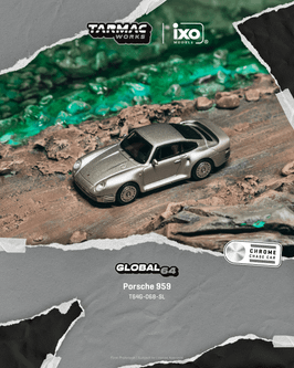 1/64 Tarmac Works Porsche 959 (Silver) Diecast Car Model
