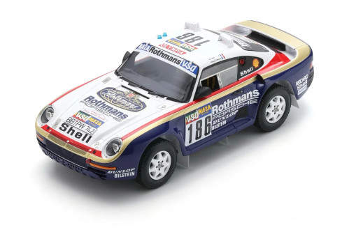 1/18 Spark 1986 Porsche 959 #186 Winner Rally Paris-Dakar Rothmans