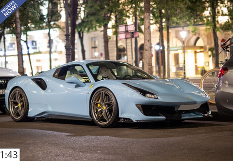 1/43 BBR Ferrari 488 Pista Spider (Blue Silver) Car Model