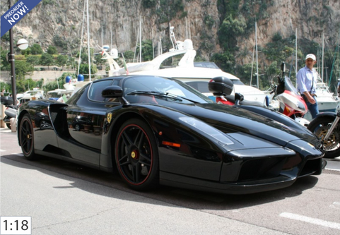 P*O様 BBR製 Enzo Ferrari 1/18 ブラック ミニカー 新品 1/18 BBR Ferrari Enzo Open Top (Nero DS Black with Red Trim Wheels