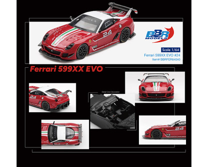 1/64 BBR Ferrari 599XX EVO #24 (Red) Car Model - LIVECARMODEL.com