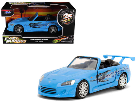 1/32 Jada 2001 Honda S2000 Convertible Blue with Graphics 