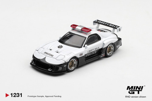 1/64 Mini GT Mazda RX-7 LB-Super Silhouette Police Diecast Car