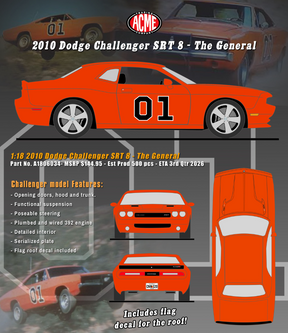 1/18 ACME 2010 Dodge Challenger SRT 8 The General #01 (Orange