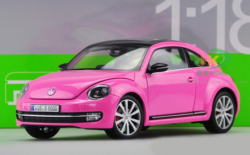 1 18 Volkswagen Vw Beetle Pink Diecast Car Model