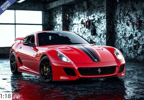 1/18 BBR 2010 Ferrari 599 GTO (Rosso Corsa with Black Stripe) Car