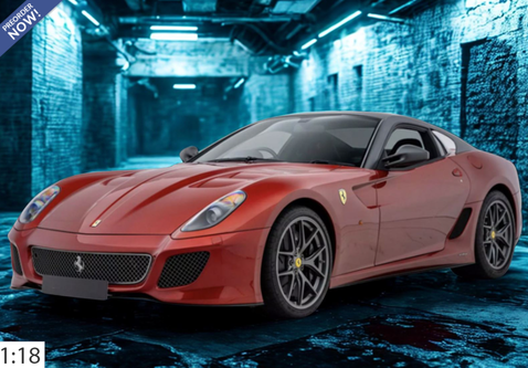 1/18 BBR 2010 Ferrari 599 GTO (Rosso Fuoco Red with Grey Roof) Car