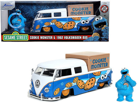 1/24 Jada Sesame Street - Cookie Monster & 1962 Volkswagen Bus