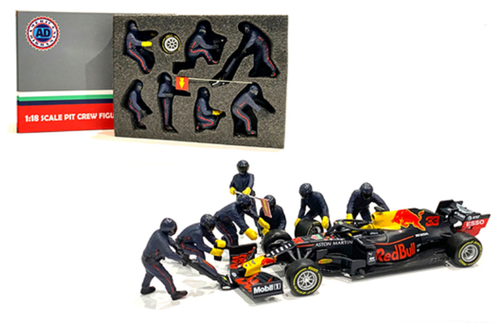 Formula One F1 Pit Crew 7 Figurine Set Team Red for 1/18 Scale Models by  American Diorama