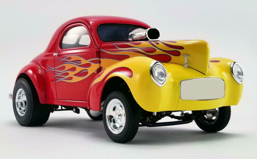 1/18 ACME 1941 Willys Red Flamed Gasser (Red with yellow flames