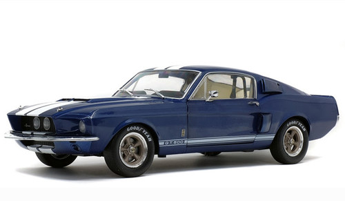 1/18 1967 Shelby Mustang GT500 Nightmist Blue - Grey Stripes