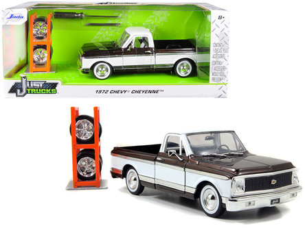 1972 Chevrolet Cheyenne Pickup Truck Brown and White with Extra