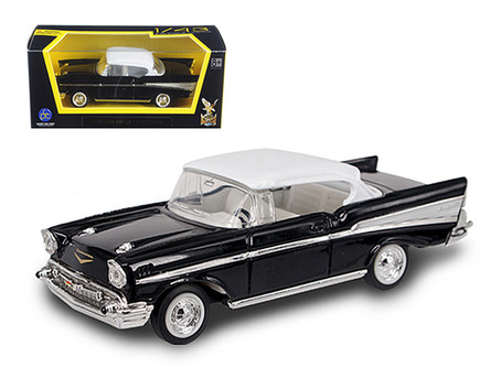 1957 Chevrolet Bel Air Black with White Top 1/43 Diecast Model Car