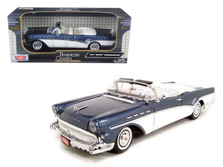 1957 Buick Roadmaster Convertible Blue 1/18 Diecast Model Car