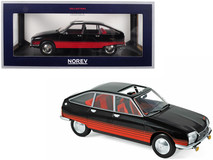 1978 Citroen GS "Basalte" with Sunroof Open Black and Red Deco 1/18 Diecast Model Car by Norev