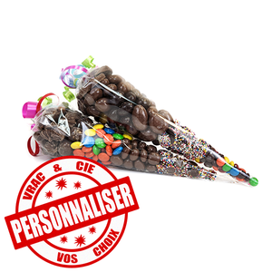 Petit cône en chocolat personnalisé Petit cône en chocolat personnalisé