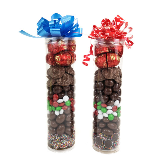 Grand cylindre en chocolat duo