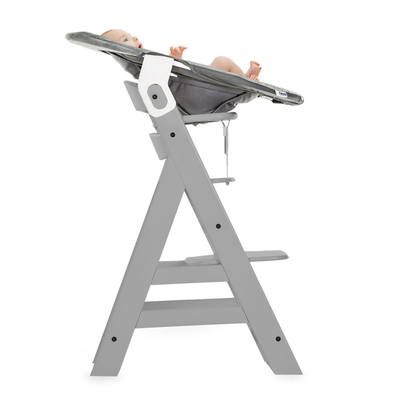 Hauck Alpha+ Wooden Highchair & Bouncer Grey Winstanleys Pramworld
