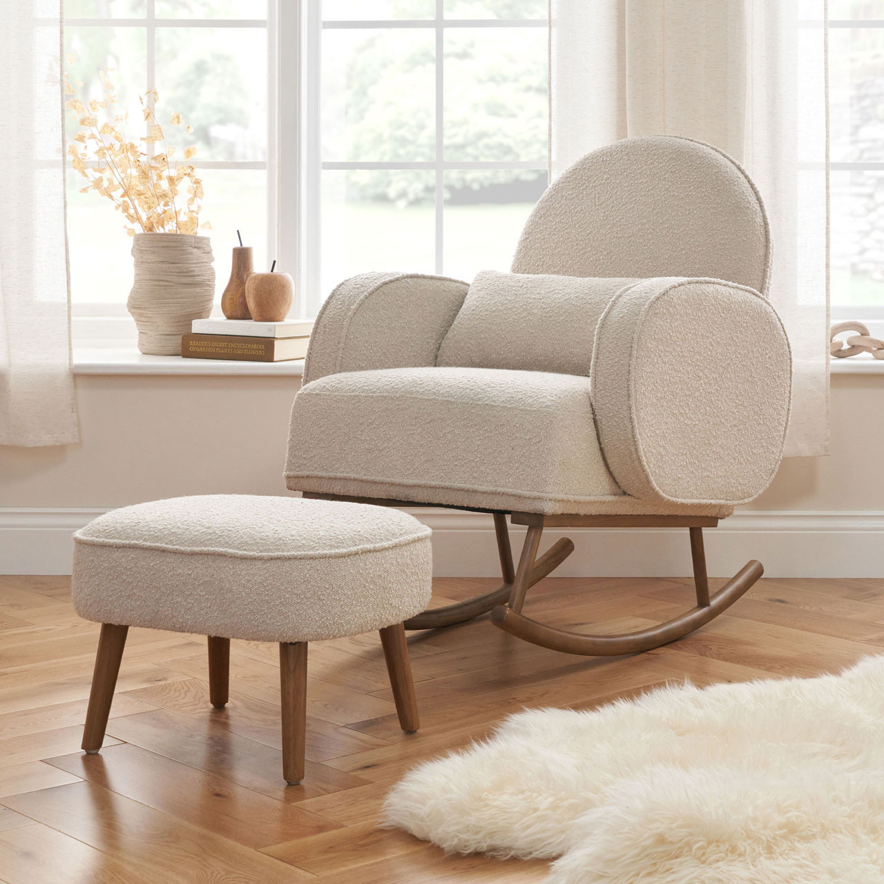 Small Rocker Stool Tutti Bambini Jonah Rocking Chair & Foot Stool - Stone | Winstanleys ...