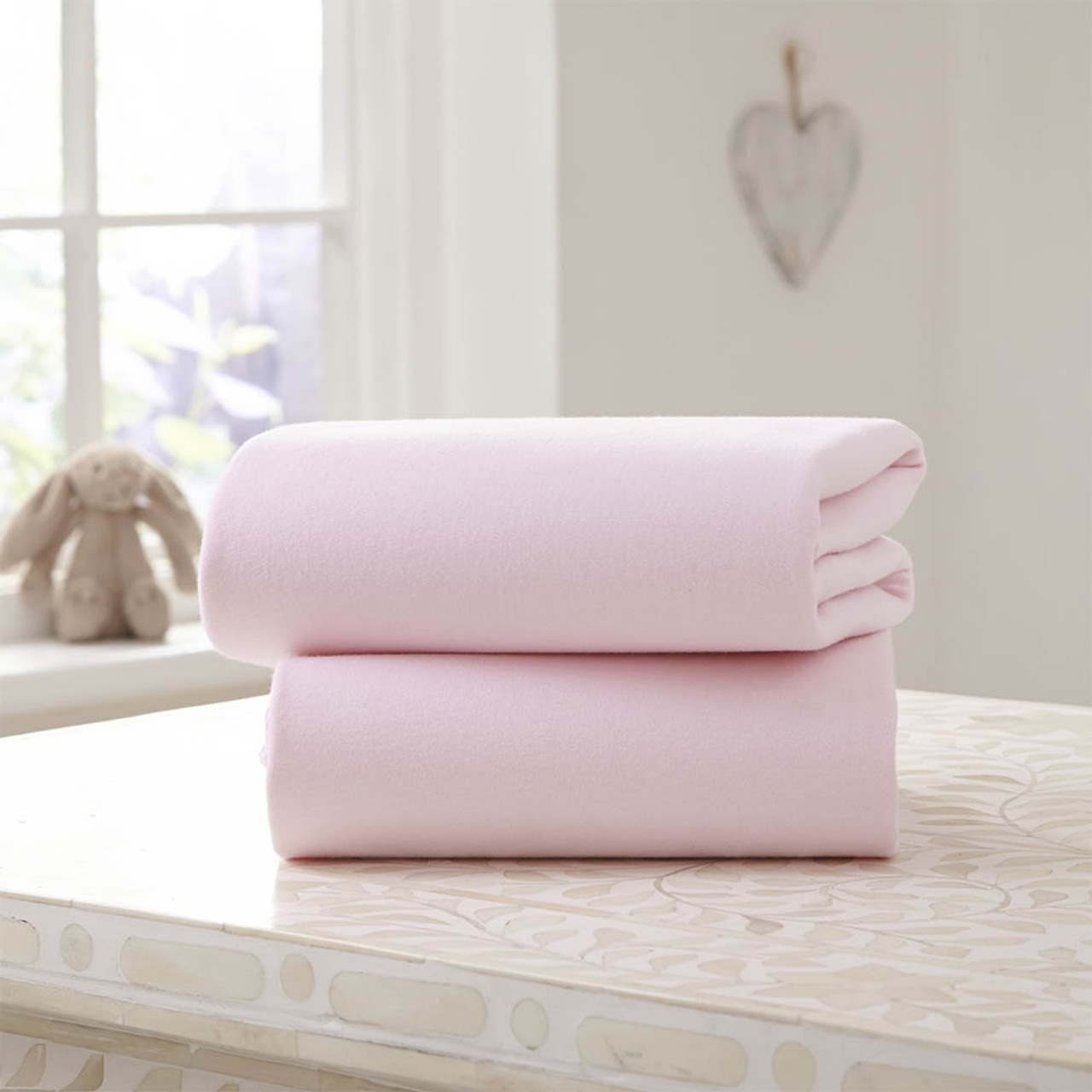 Clair De Lune 2 Pack Fitted Pram Sheets Pink Winstanleys Pramworld