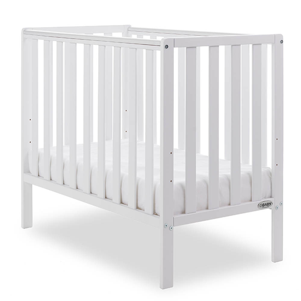 Obaby Bantam Space Saver Cot + Fibre Mattress White