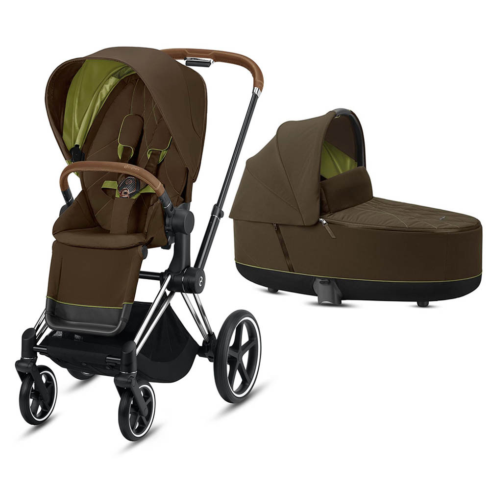 khaki green pram