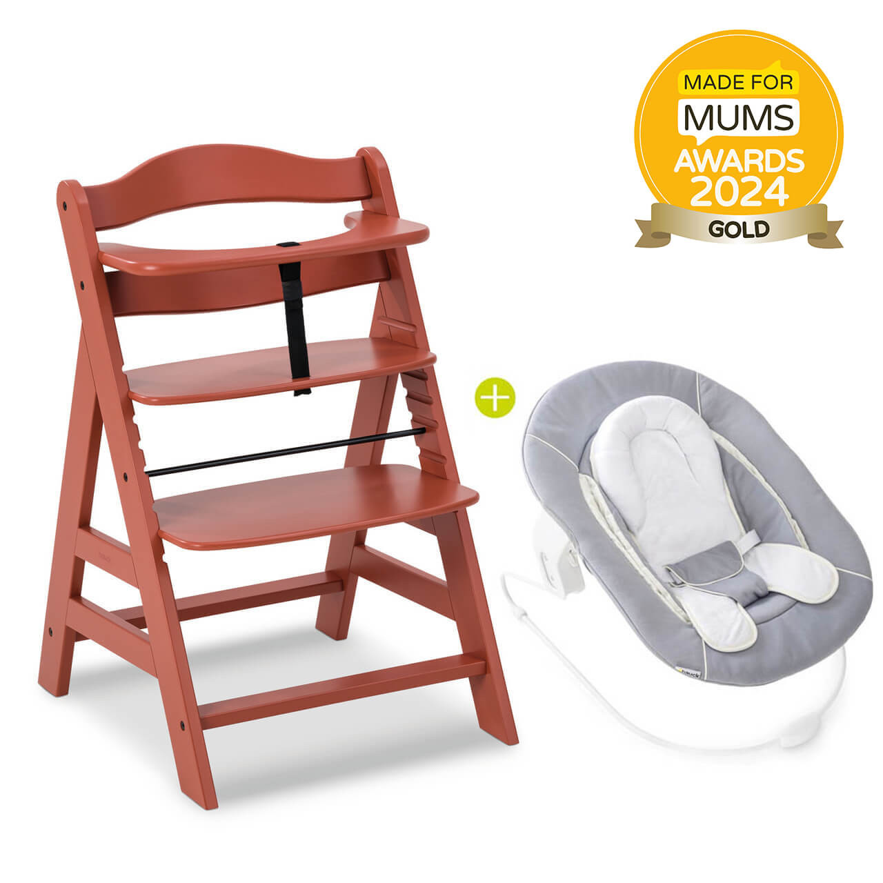 Adaptateur Hauck Pour Chaise Haute Arketa - Permet D'utiliser Le Transat Highchair Bouncer Dès La Naissance - Système De Clip Facile - 2 Pièces Noir - 6