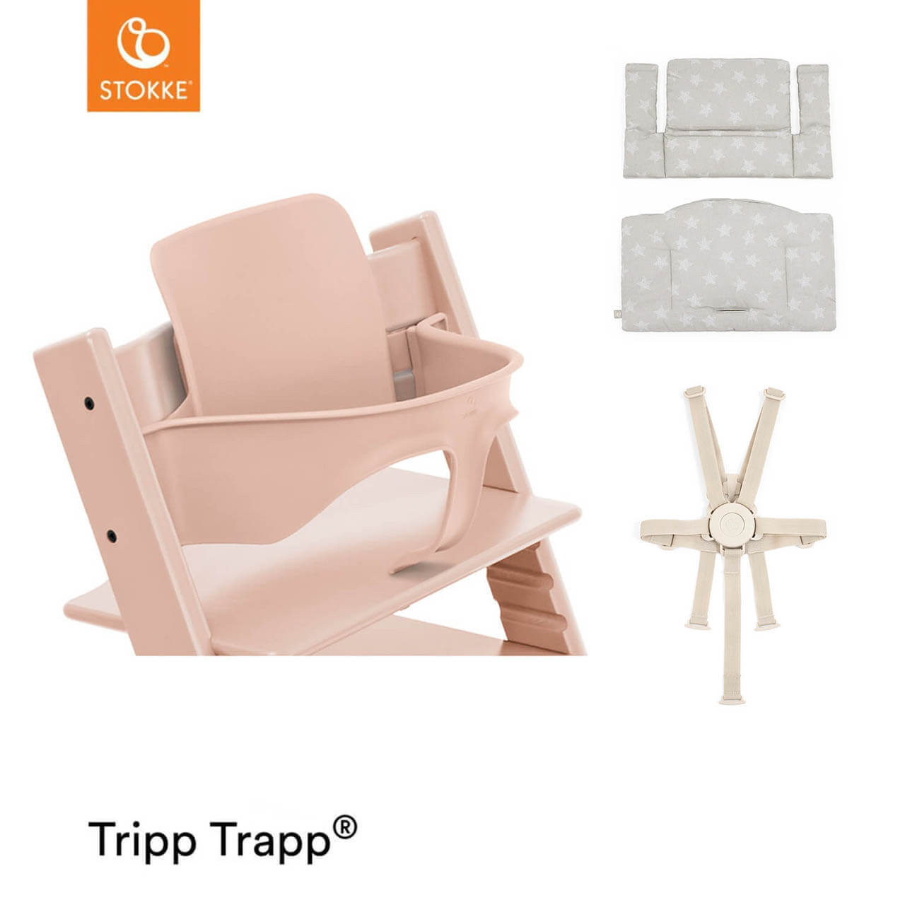 直接引渡可能 STOKKE TRIPP TRAPP ベビーチェア　ピンク STOKKE トリップトラップ ベビーセット2 / セレーヌピンク