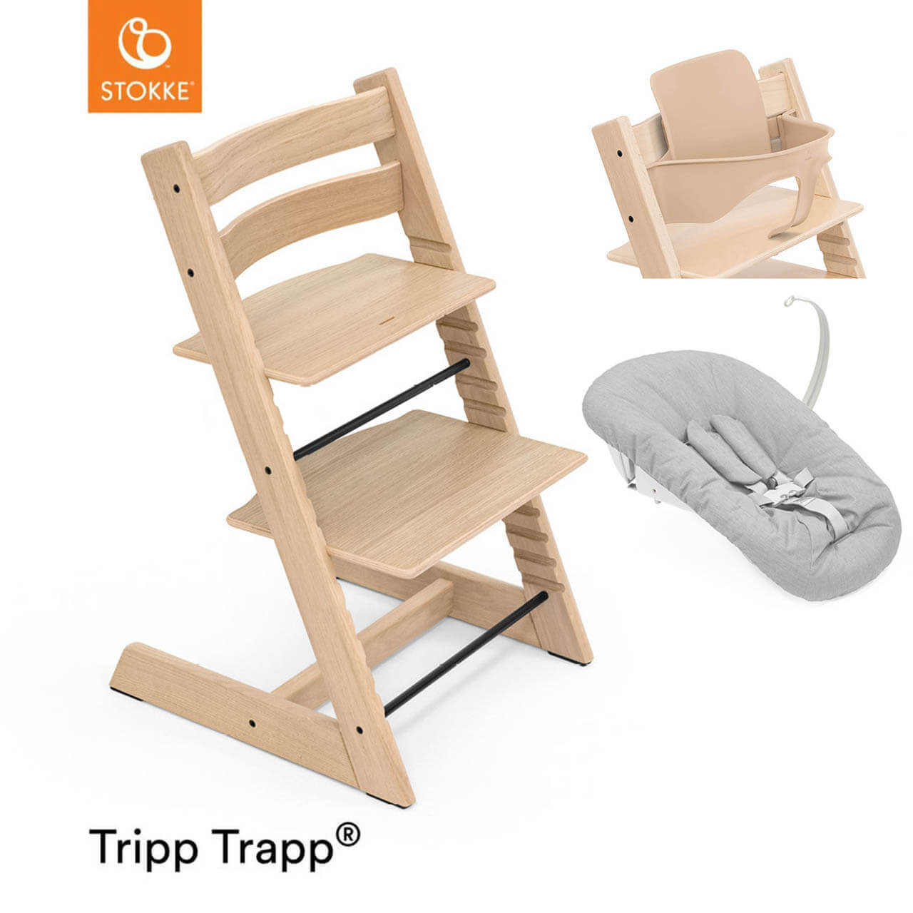 その他 STOKKE TRIPP TRAPP NEWBORN SET Stokke® Tripp Trapp® Newborn Bundle + Baby Set - Oak Natural