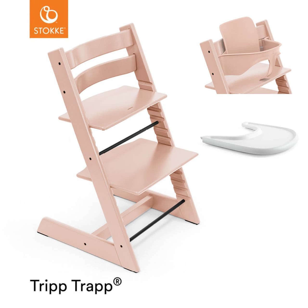 【極美品】STOKKE TRIPP TRAPP BABY SET 水色 Stokke Tripp Trapp Chair Natural \u0026 Newborn Set