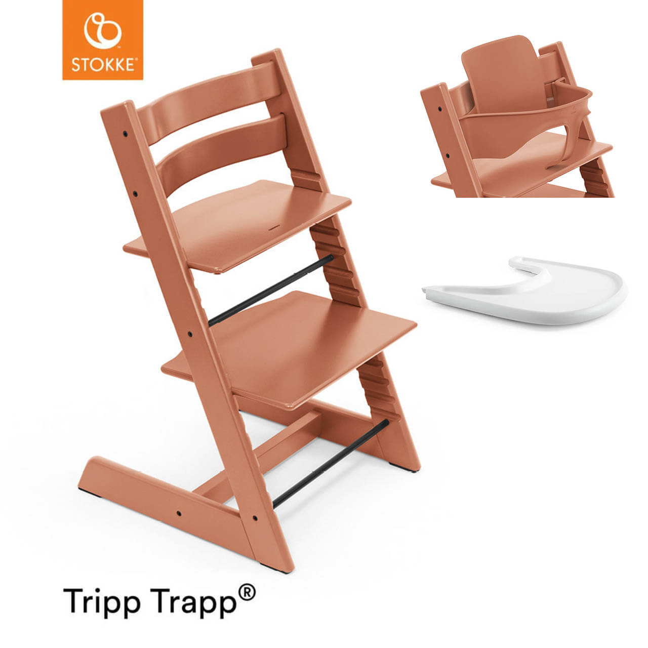 Stokke® Tripp Trapp® + Baby Set & Tray - Terracotta