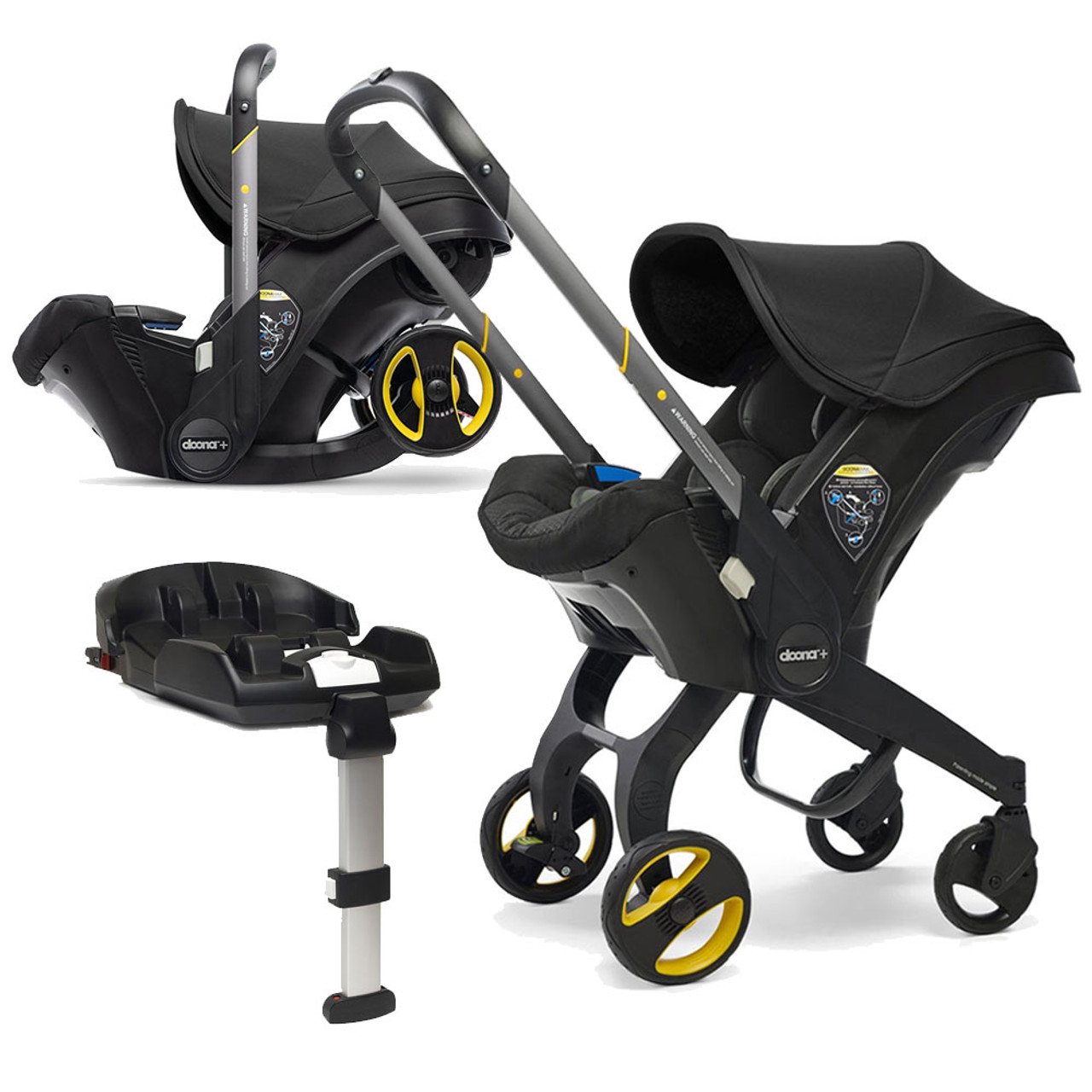 Doona+ Infant Car Seat Stroller ISOFIX Base  Bag Nitro Black