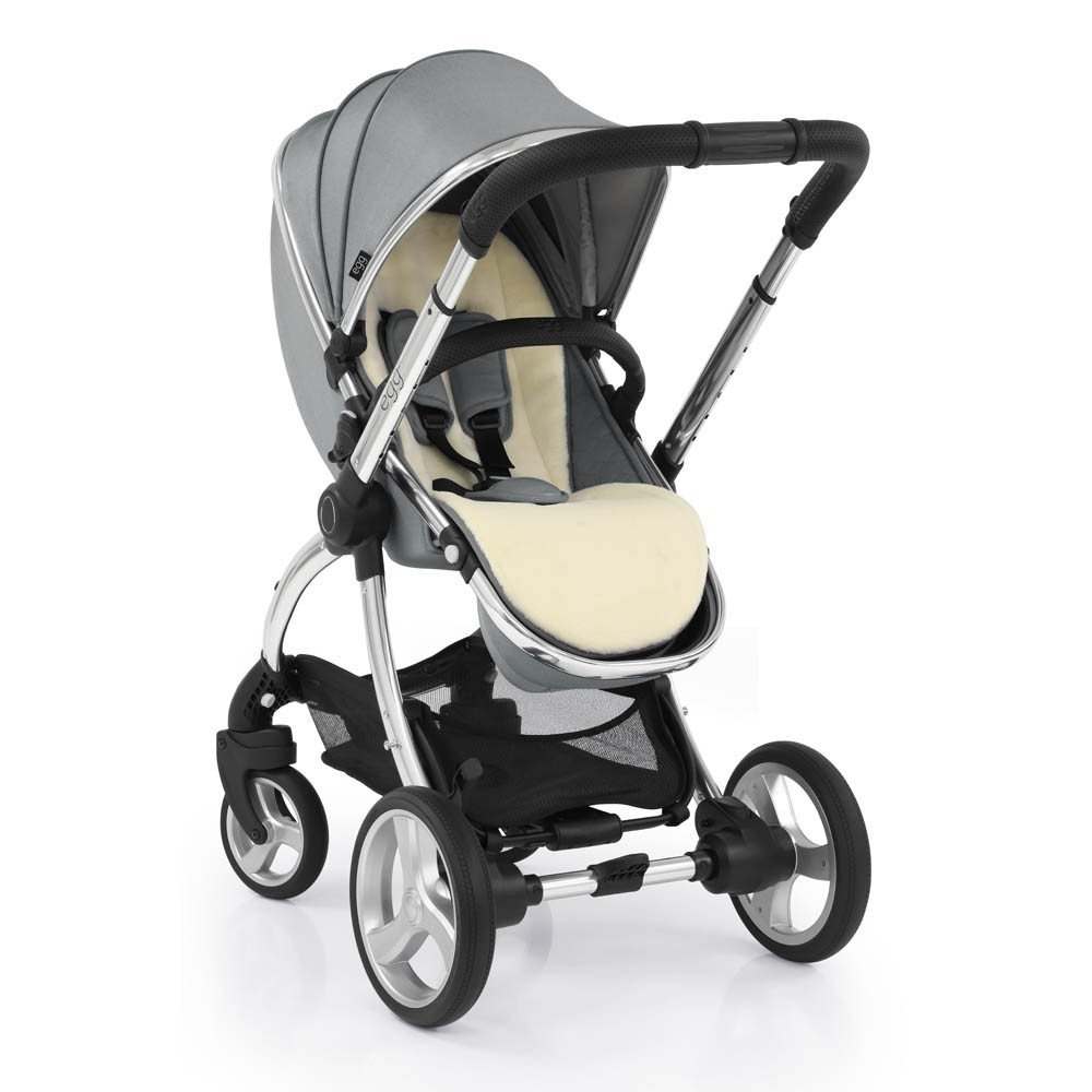 light grey egg pram