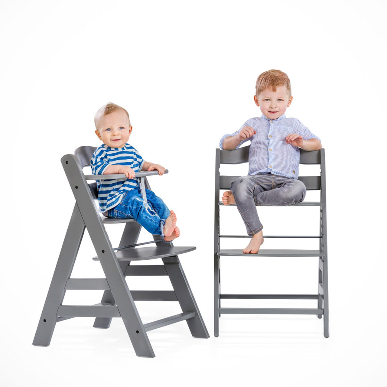 Hauck Alpha+ Wooden Highchair & Bouncer - Grey