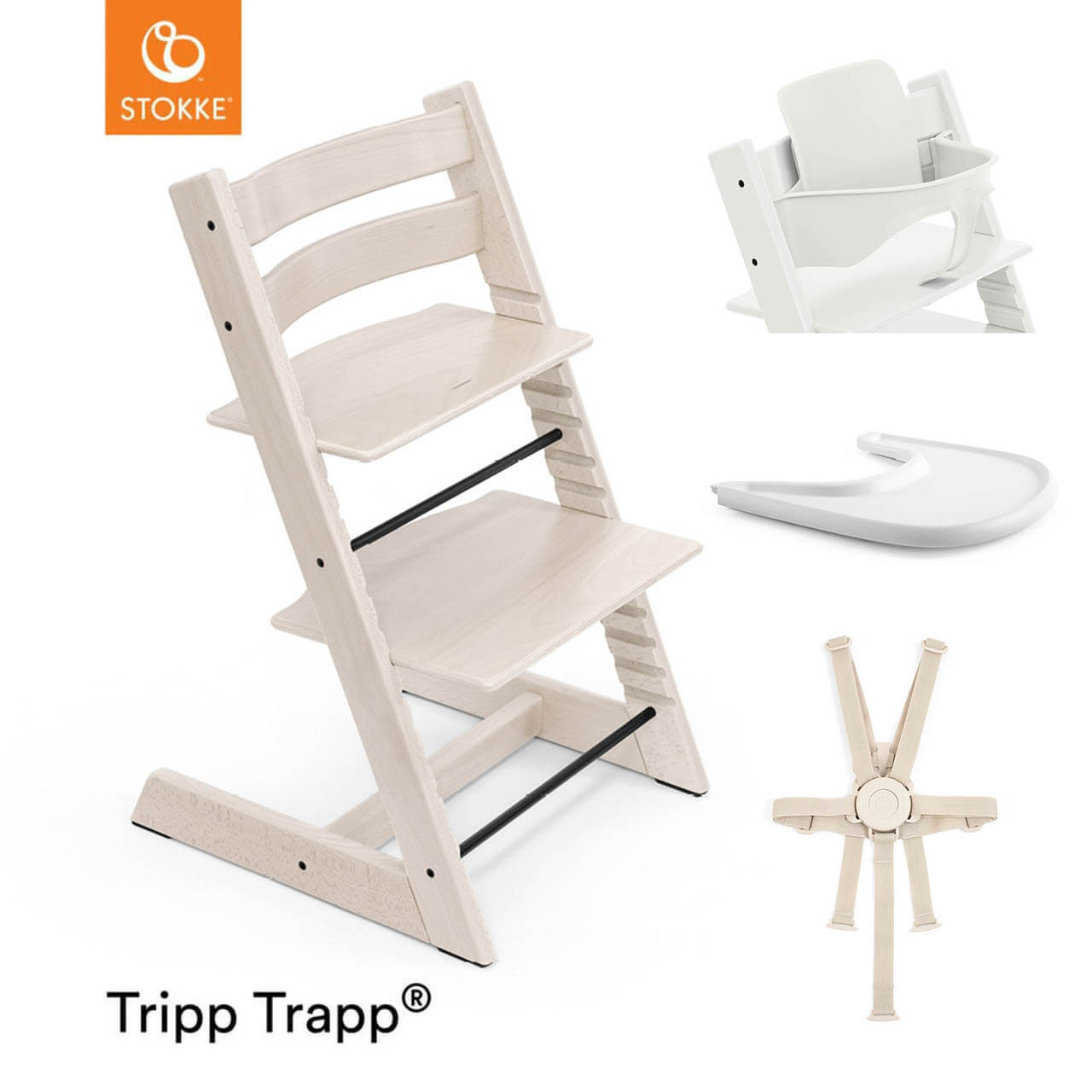 Stokke® Tripp Trapp® + Accessories Bundle - Whitewash